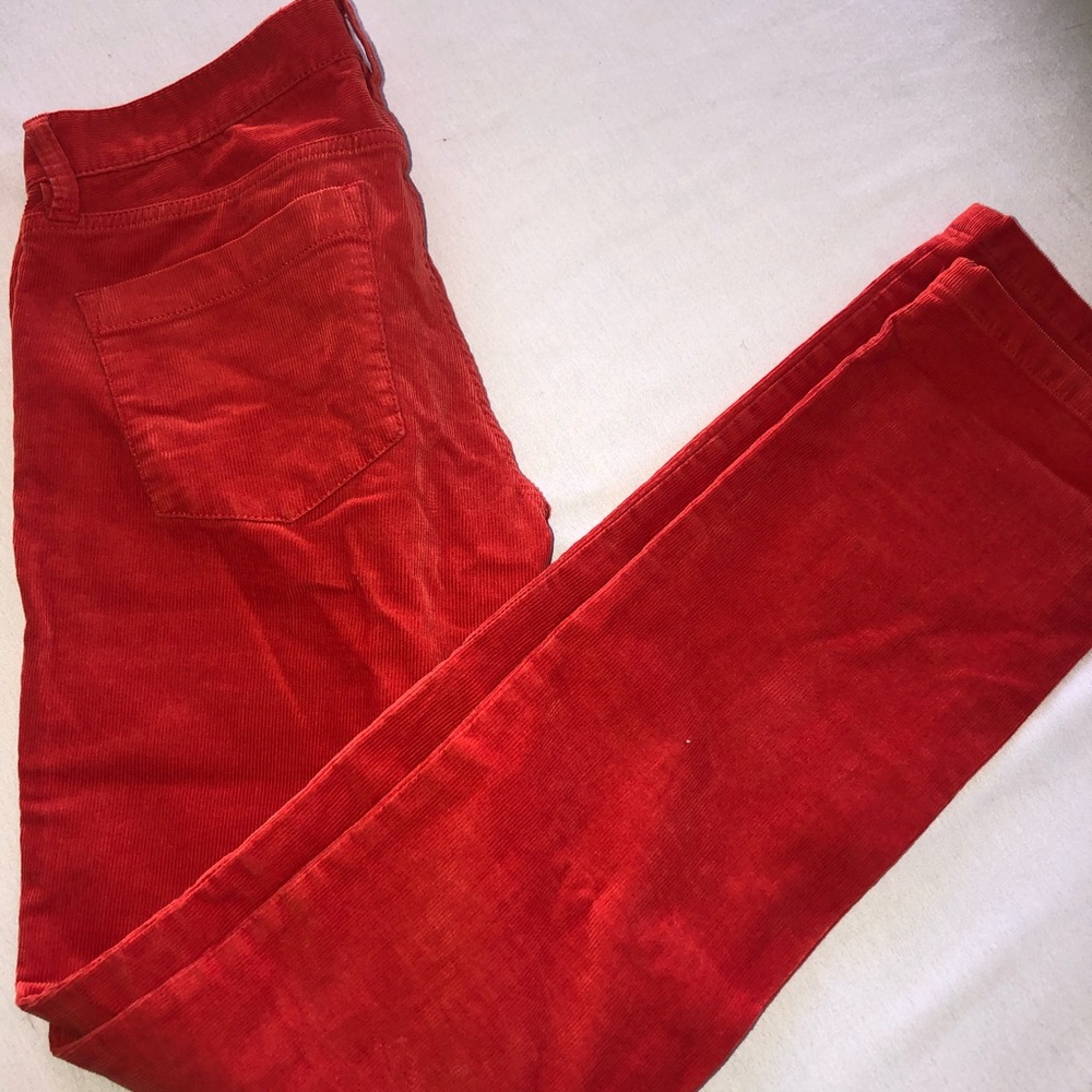 J. Crew Matchstick Corduroy Pants; Orange.Size 26R